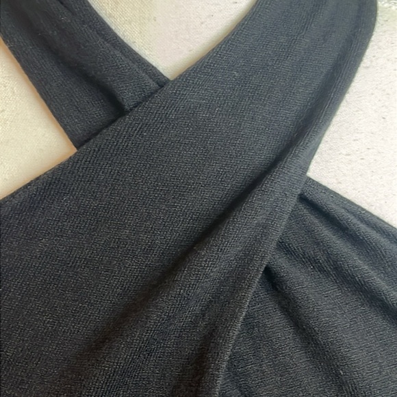 Ann Taylor Black Crossover Halter Sweater Dress size medium - Picture 11 of 16